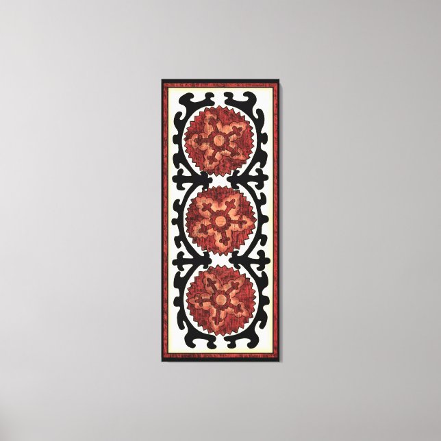 Toile Style Suzani Motif Floral Décoratif (Recto)