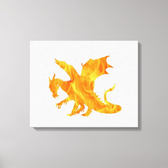 Toile Stylized image of Dragon in flame (Recto)
