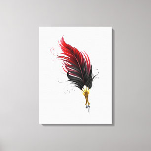 Toile Stylo rouge en plumes avec nib or