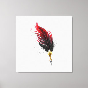 Toile Stylo rouge en plumes avec nib or