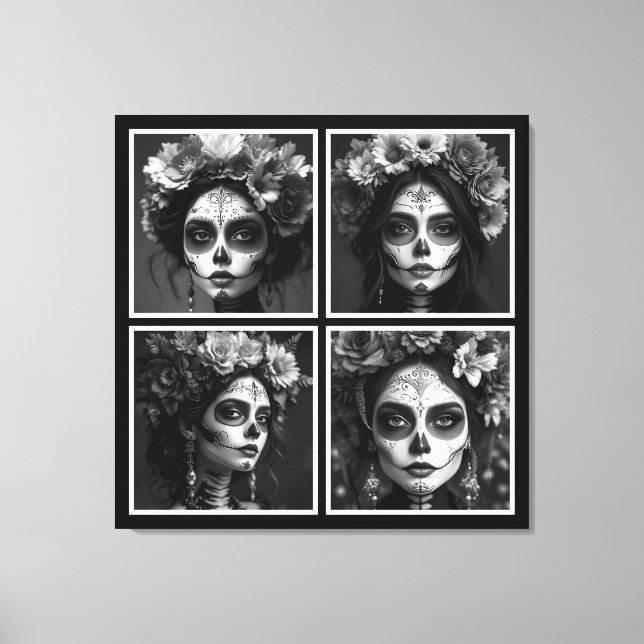 Toile Sugar Skull Black and White  (Recto)