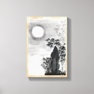Toile Sumi-e japonais vintage classique de paysage de