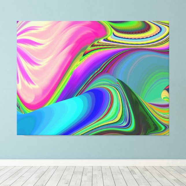 Toile Summerfeel, Rainbowart 3D Abstrait (Insitu (Plancher de Bois))