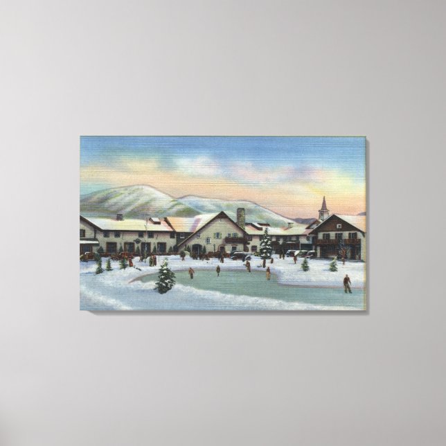 Toile Sun Valley, ID - Challenger Inn en hiver (Recto)