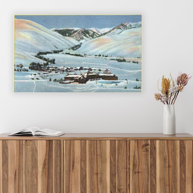 Toile Sun Valley, ID - Winter Scene, Sun Valley (Créateur téléchargé)