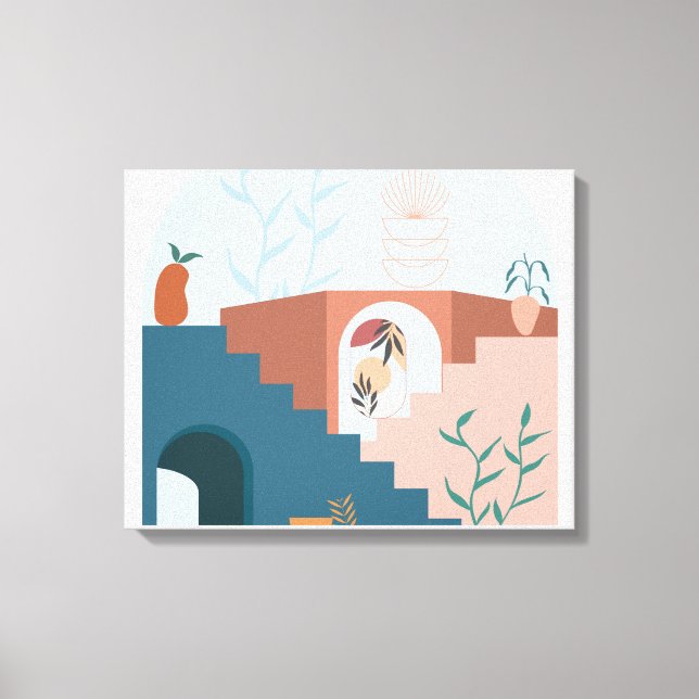 Toile "Sunlit Terraces – Modern Abstract Wood Wall Décor (Recto)