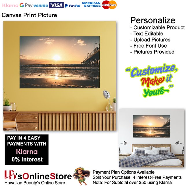 Toile Sunset Beach Canvas Print Picture 52 (Sunset Beach Canvas Print Picture 52.)