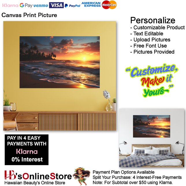 Toile Sunset Beach Imprimer 3 (Sunset Beach Canvas Print Picture 3.)