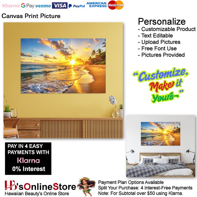 Toile Sunset Beach Imprimer Image 2 (Sunset Beach Canvas Print Picture 2.)