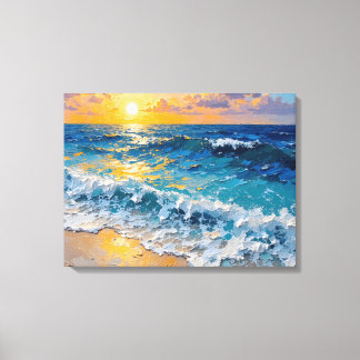 Toile Sunset Beach Premium Wrapper Canvas Wall Art