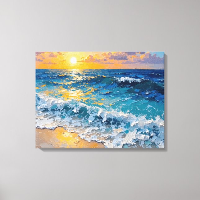 Toile Sunset Beach Premium Wrapper Canvas Wall Art (Recto)