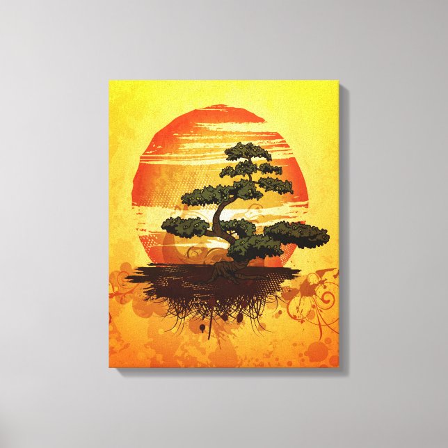 Toile Sunset de Bonsai Tree (Recto)