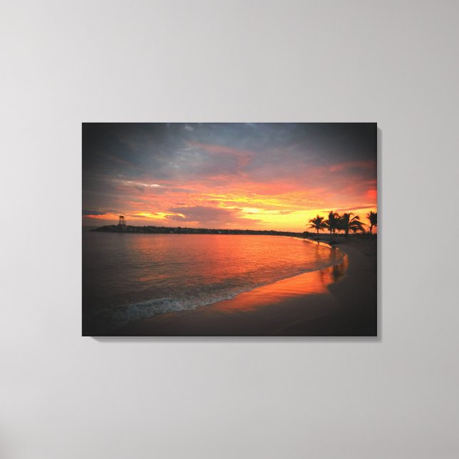 Toile Sunset de plage de Porto Rico (Recto)