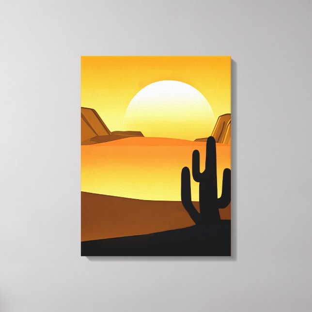 Toile Sunset du désert du sud-ouest avec Mesas (Recto)