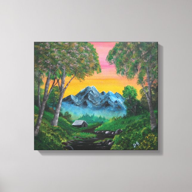 Toile Sunset Shack dans Mountain Forest (Recto)