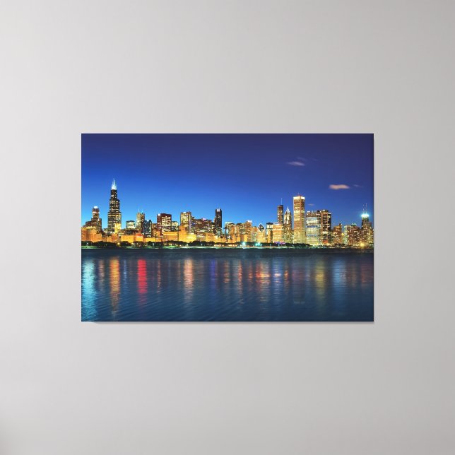 Toile Sunset Skyline de Chicago (Recto)