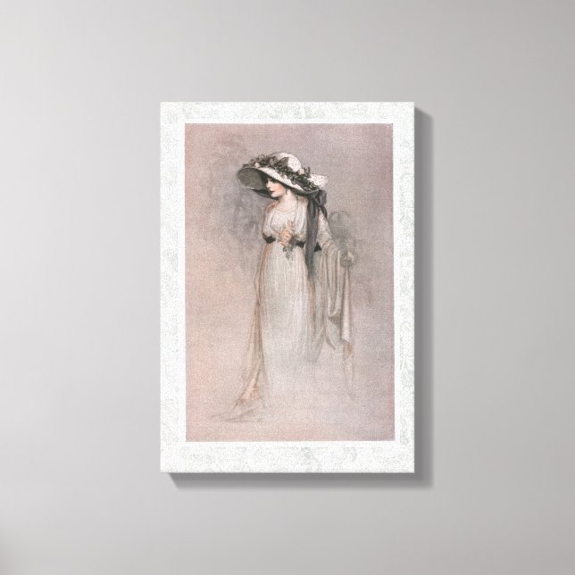 Toile Superbe femme victorienne en Casquette (Recto)