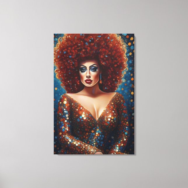 Toile Superbe Red Bombshell Drag Queen Portrait (Recto)