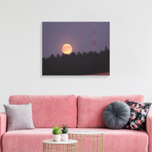 Toile Superlune d'août au-dessus de Paradise Ridge