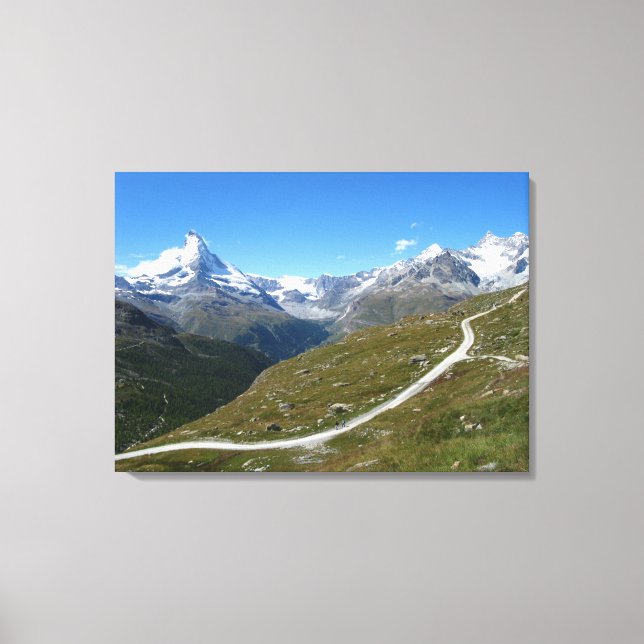 Toile Sur le sentier, Matterhorn View, Alpes suisses (Recto)