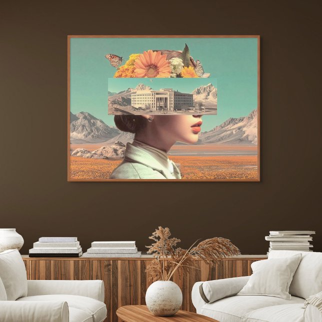 Toile Surreal Portrait with Architectural Landscape (Surreal Portrait with Architectural Landscape)