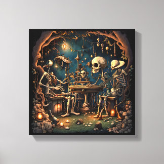 Toile Surreal Skeletons III