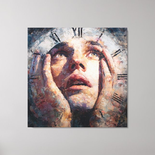Toile Surreal Time Trap Clock Human Concept Wall Art (Recto)