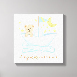 Toile Sweet Bear dans le papier Boat Nursery