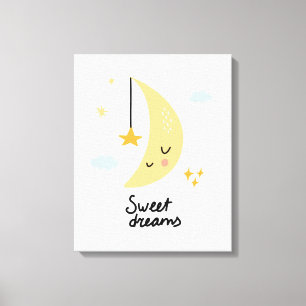 Toile Sweet Dreams Moon & Stars