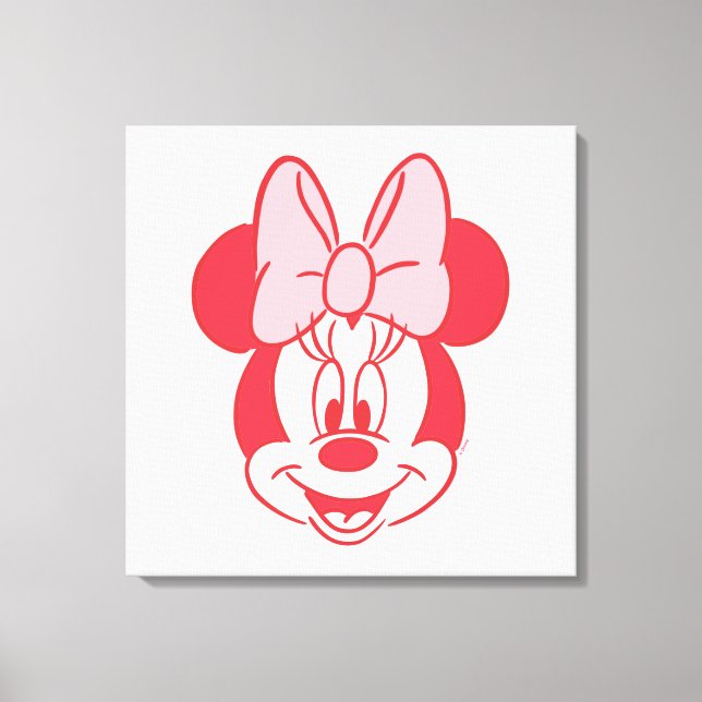 Toile Sweet Minnie Mouse Bow Face Line Art (Recto)