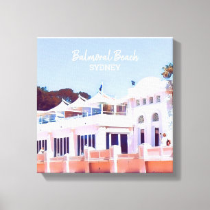 Toile Sydney Balmoral Beach rétro Bathons Pavillon