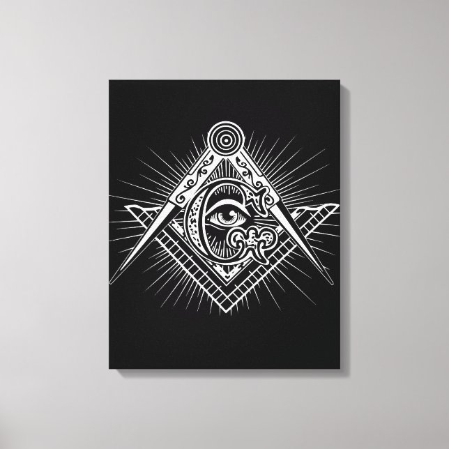 Toile Symbole de la franc-maçonnerie des yeux Illuminati (Recto)