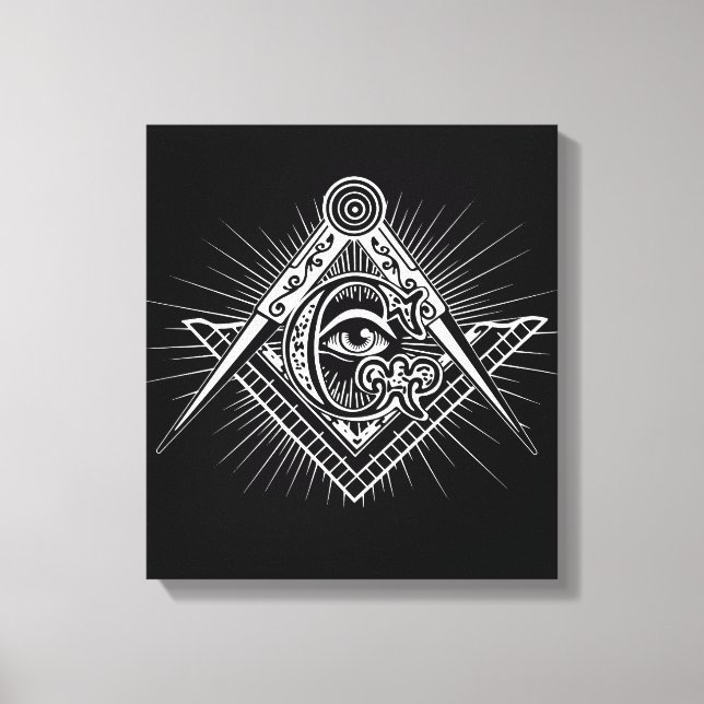 Toile Symbole de la franc-maçonnerie des yeux Illuminati (Recto)
