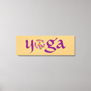 Toile SYMBOLE DE LA PAIX Yoga Floral