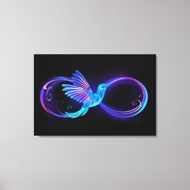 Toile Symbole de Neon Infinity par Glowing Hummingbird (Recto)