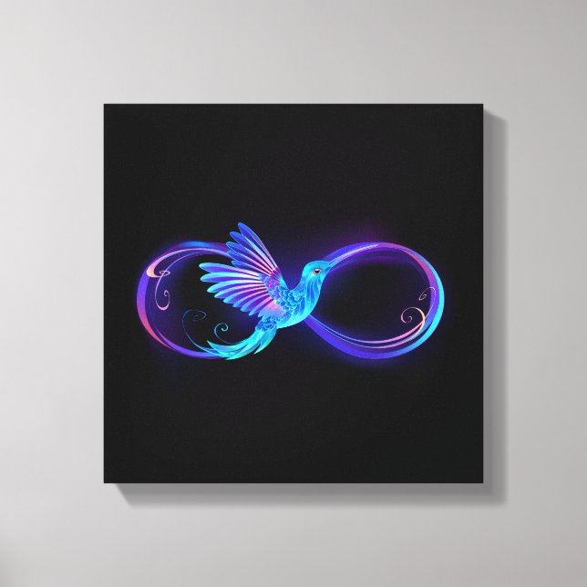 Toile Symbole de Neon Infinity par Glowing Hummingbird (Recto)