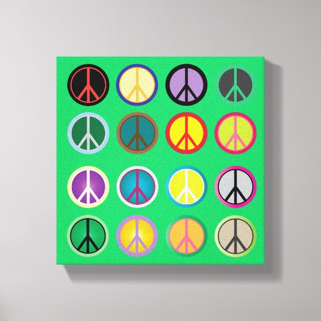 Toile Symbole de paix hippie coloré 60s (Recto)
