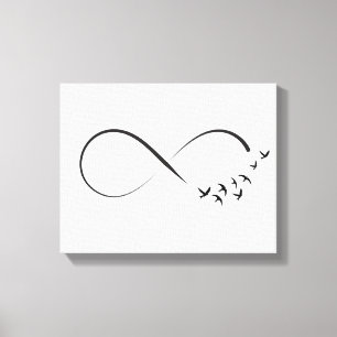 Toile Symbole d'hirondelle d'infini