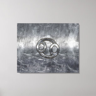 Toile Symbole du cancer du zodiaque en style industriel