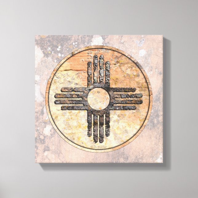 Toile Symbole du soleil Zia du Nouveau-Mexique (Recto)