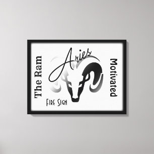 Toile Symbole et signe Zodiac Aries encadrés