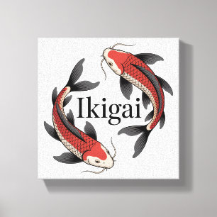 Toile Symbole japonais Koi Ikigai signification de but