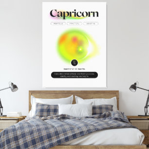 Toile Symbole moderne Zodiac Capricorne Citation Élément