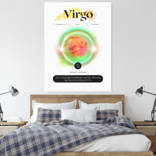 Toile Symbole moderne Zodiac Virgo Quote Élément Terre