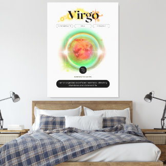 Toile Symbole moderne Zodiac Virgo Quote Élément Terre
