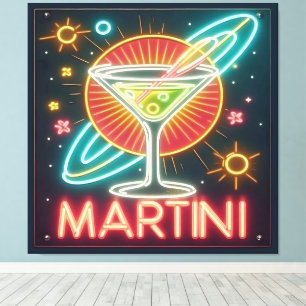 Toile SYMBOLE NEON MARtini DU MILIEU DU SIÈCLE
