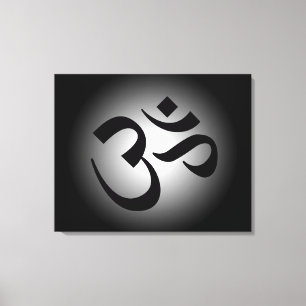 Toile Symbole Om noir