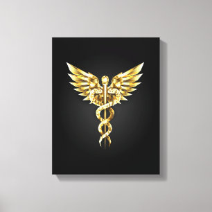 Toile Symbole Polygonal Or Caduceus