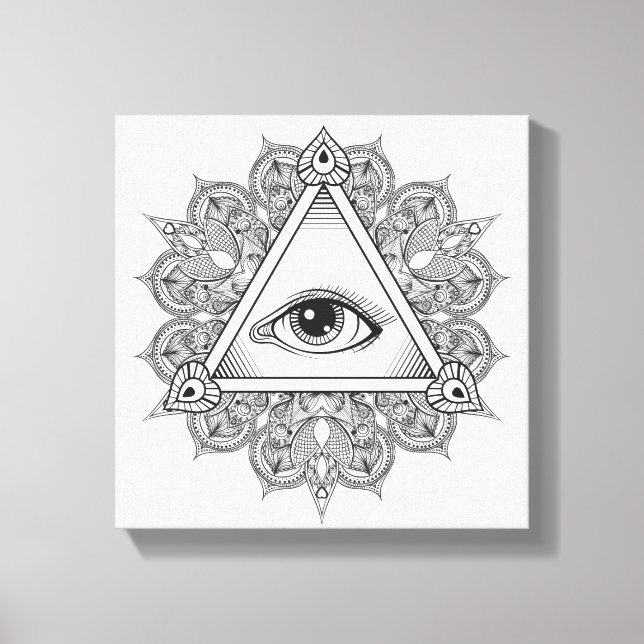 Toile Symbole pyramide des yeux Doodle 6 (Recto)