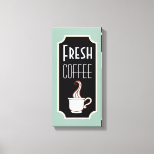 Toile Symbole Retro Mint Café Shop Wall Art Cuisine Sig